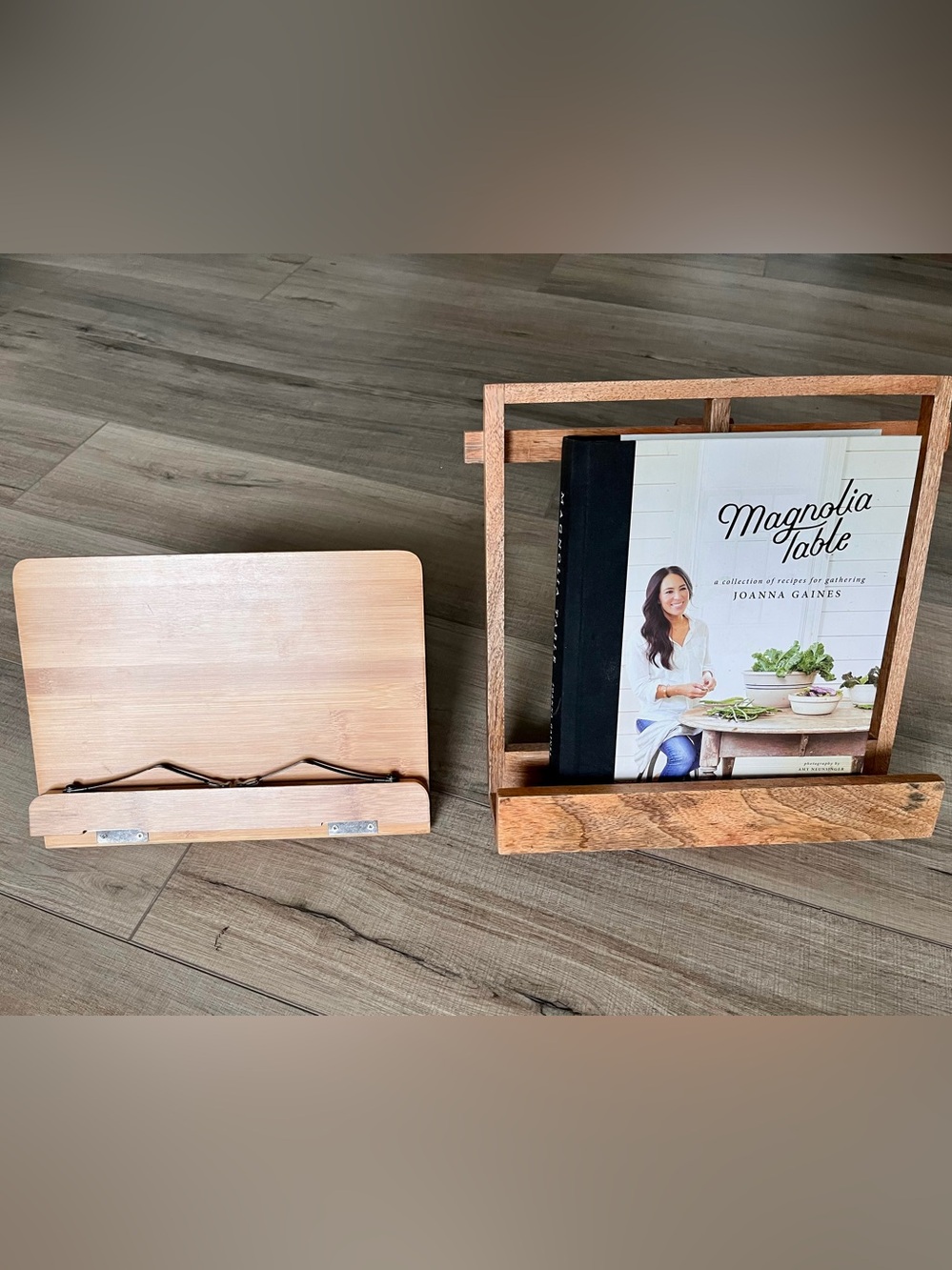 Hearth & Hand Wood + Bamboo Cookbook Stand and Display Rack - Natural Wood Tone